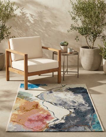 2' x 3' 1 Easy-Clean Modern Indoor / Outdoor Rug