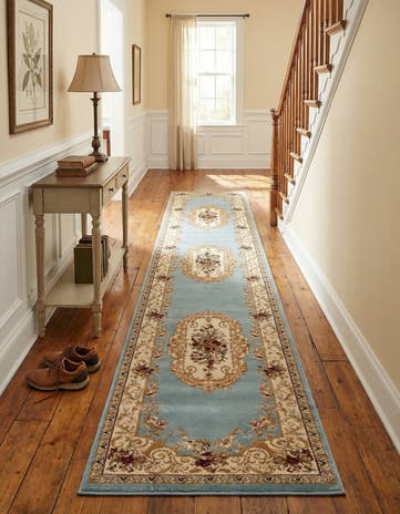 Light Blue Chateau Runner Rug