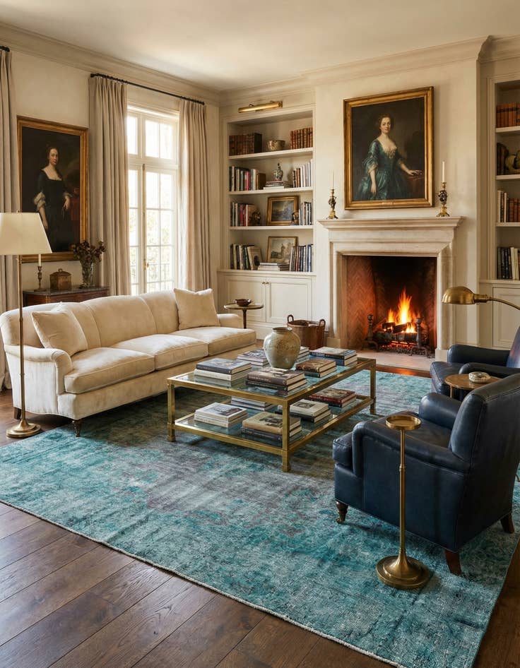 Detail image of 9' 1 x 12' 6 Vintage Royal Wool Rug