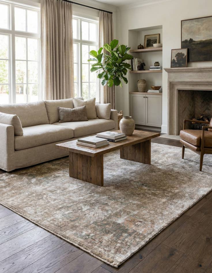 Detail image of 7' x 9' 9  Hand Knotted Ultra Vintage Persian Wool Rug