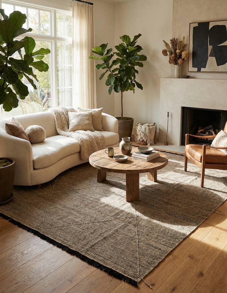 Detail image of 8' 10 x 9' 9  Hand Knotted Moroccan Wool Square Rug