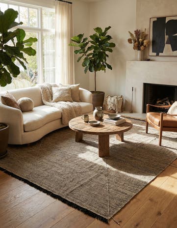 8' 10 x 9' 9 Hand Knotted Moroccan Wool Square Rug