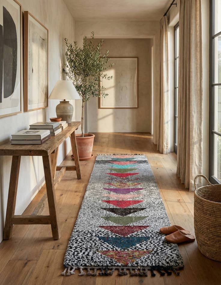 Detail image of 2' 10 x 12' 4  Hand Knotted Moroccan Wool Runner Rug