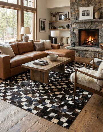 5' x 7' 11 Cowhide Stocks Rug