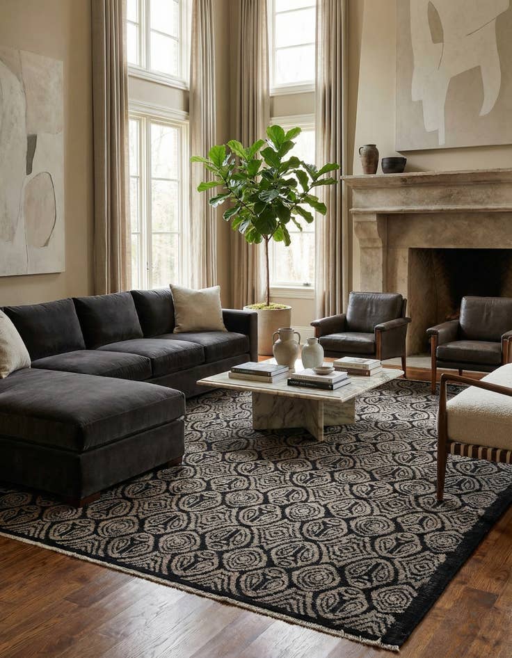 Detail image of 9' 1 x 12' 4  Hand Knotted Darya Wool Rug