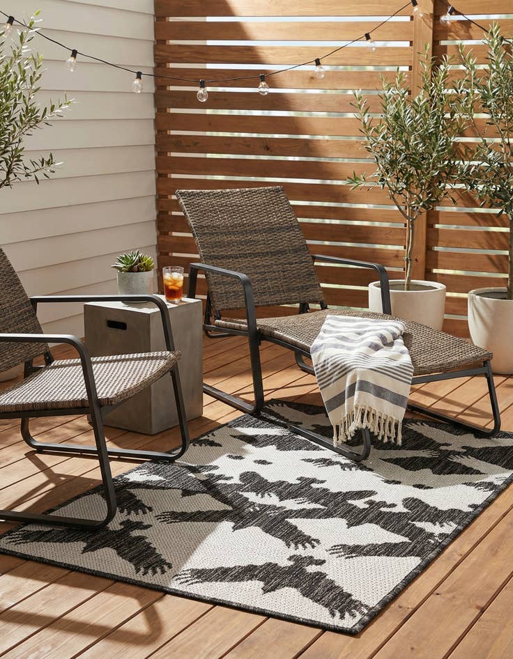 Detail image of 2' x 3'  Washable Modern Indoor / Outdoor Rug