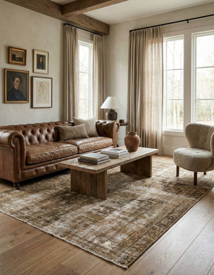 Detail image of  4' 1 x 6' 5  Hand Knotted Ultra Vintage Persian Wool Rug