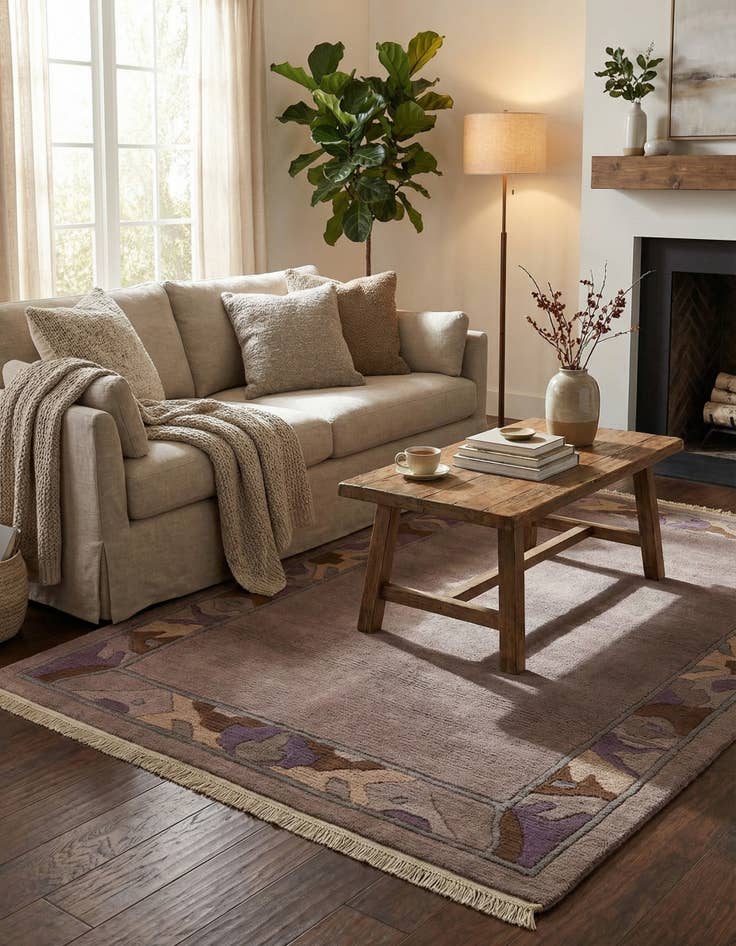 Detail image of  4' 1 x 6' 3  Hand Knotted Tibet Wool Rug