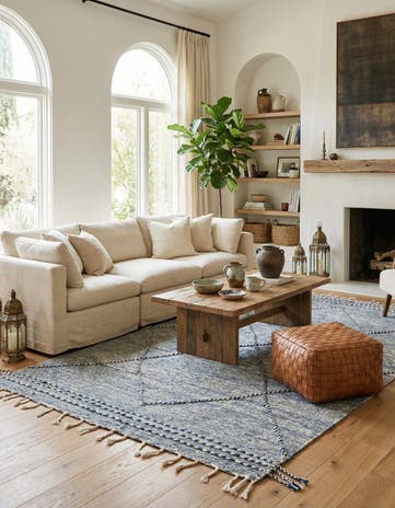 6' 3 x 9' 9 Hand Knotted Moroccan Wool Rug