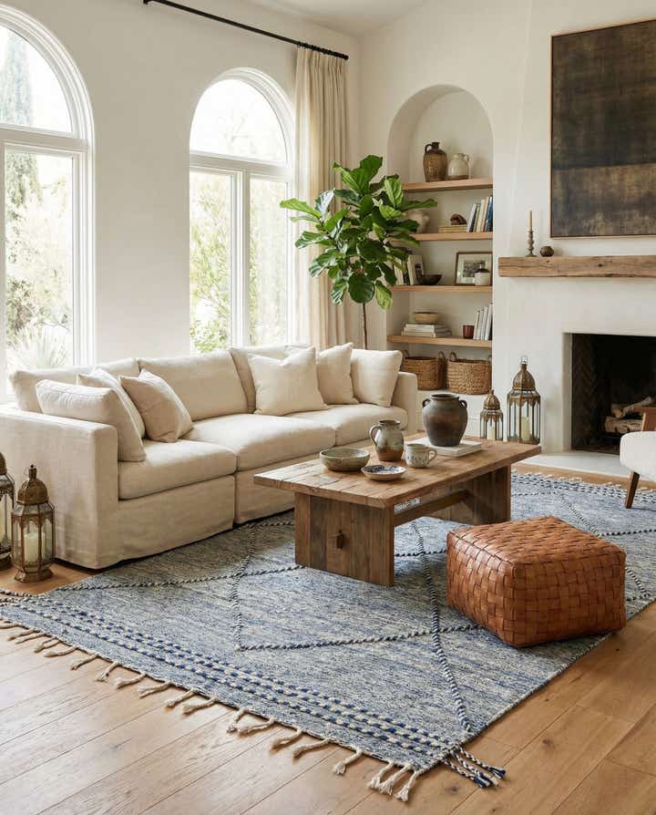 6' 3 x 9' 9 Hand Knotted Moroccan Wool Rug