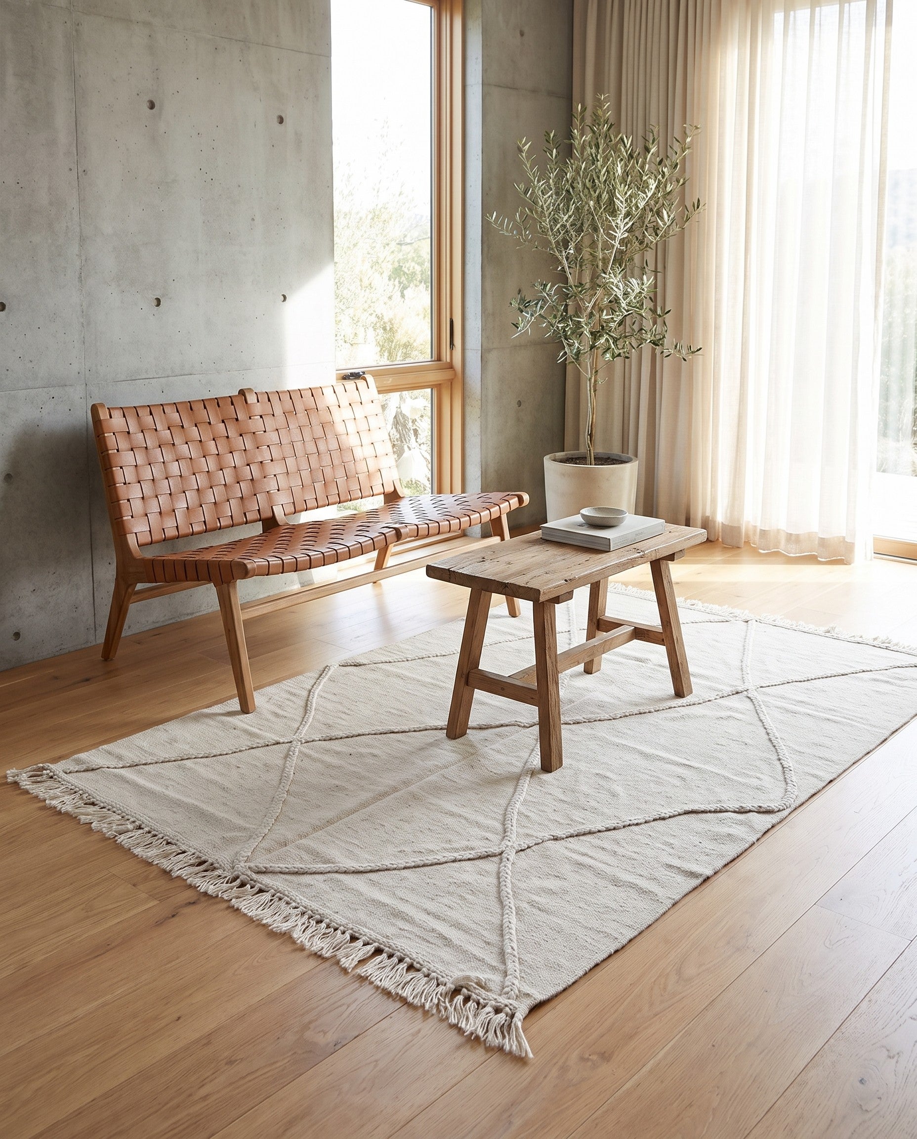 4' 1 x 6' Hand Woven Kilim Modern Wool Rug