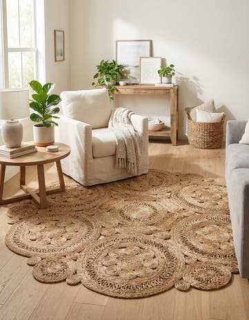 Natural Handmade Braided Jute Round Rug