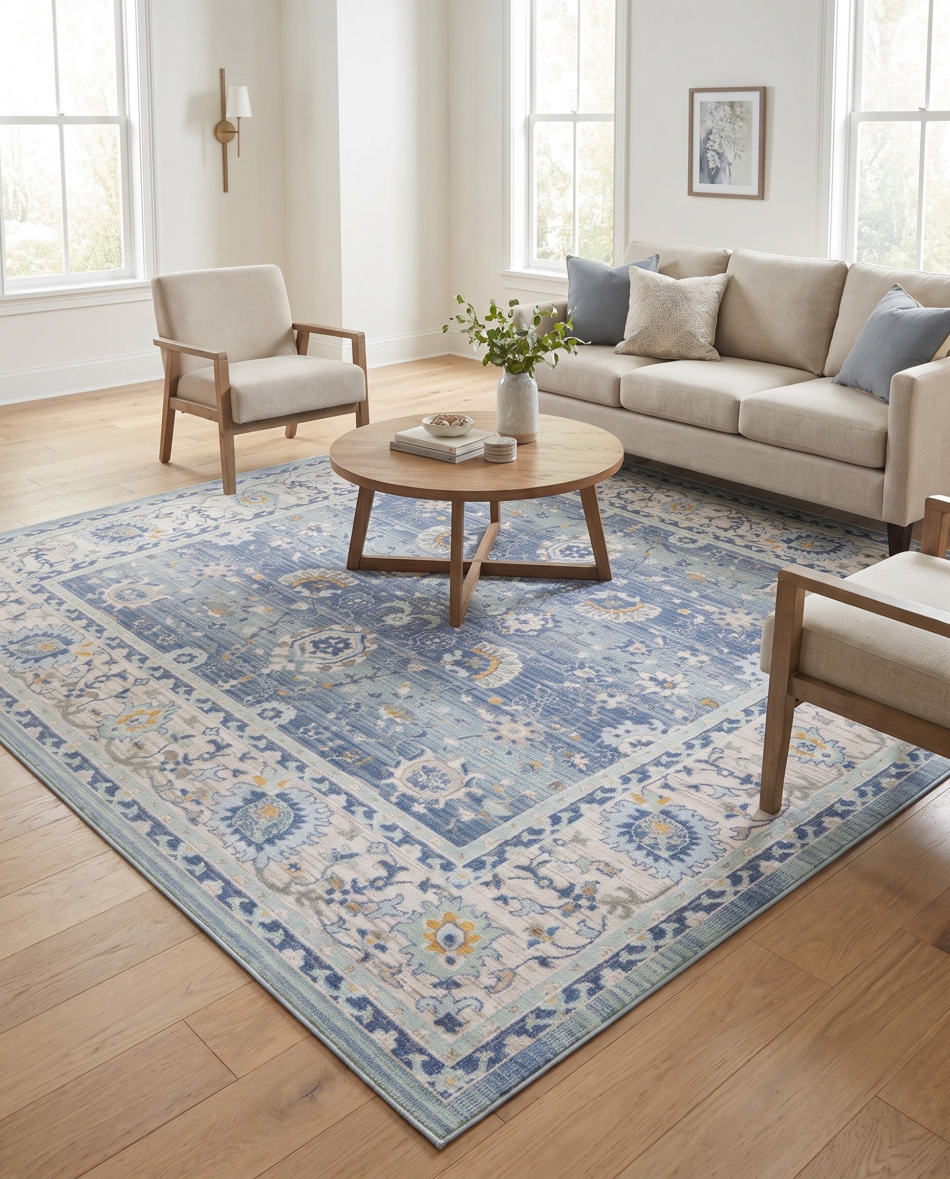 French Blue Whitney Square Rug
