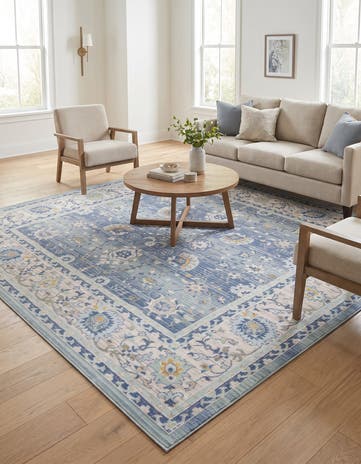 French Blue Whitney Square Rug