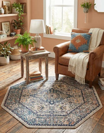Blue Lola Octagon Rug