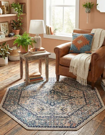 Blue Lola Octagon Rug