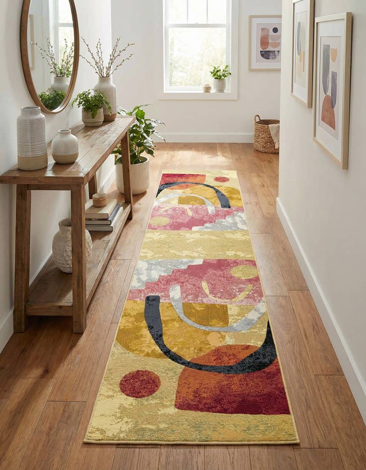 Detail image of 2' 7 x 12'  Washable Modern Indoor / Outdoor Runner Rug