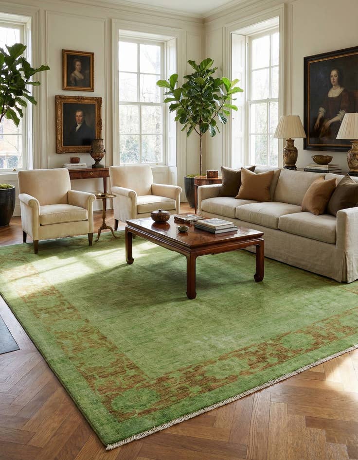 Detail image of 5' 6 x 6' 9  Hand Knotted Over-Dyed Ziegler Square Rug