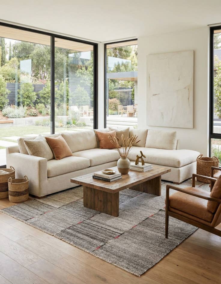 Detail image of  8' 9 x 9' 9  Hand Woven Kilim Modern Wool Rug