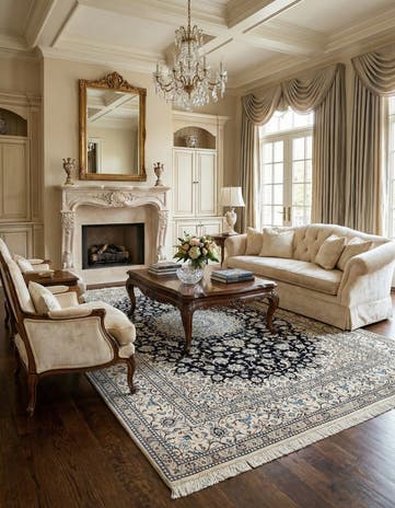 6' 8 x 10' 1 Hand Knotted Nain Rug