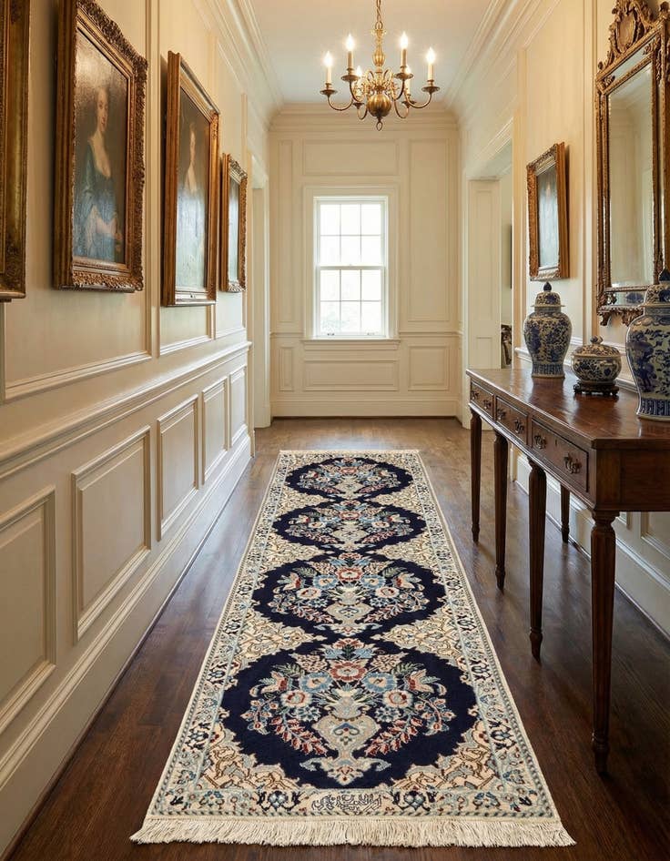 Detail image of 1' 6 x 6' 4  Hand Knotted Nain Rug