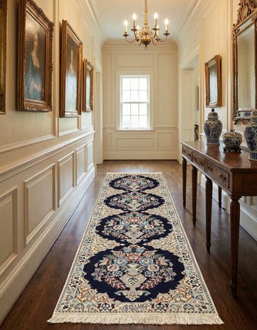 1' 6 x 6' 4 Hand Knotted Nain Rug