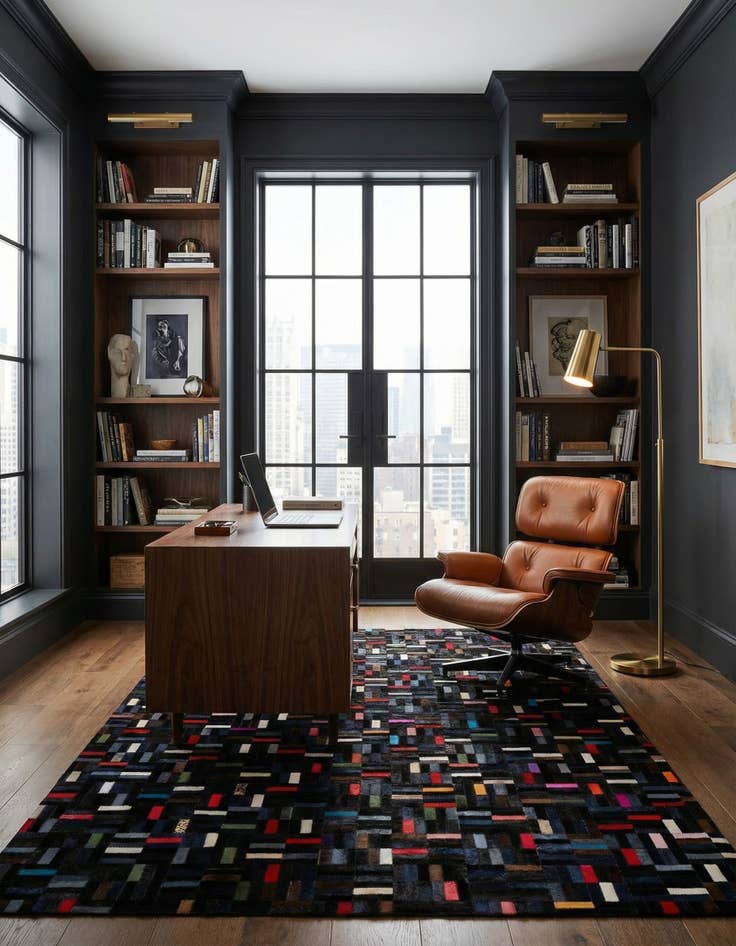 Detail image of  5' 1 x 8' Cowhide - Patchwork Rug