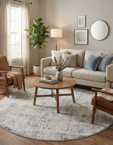 Gray Derbyshire Round Rug