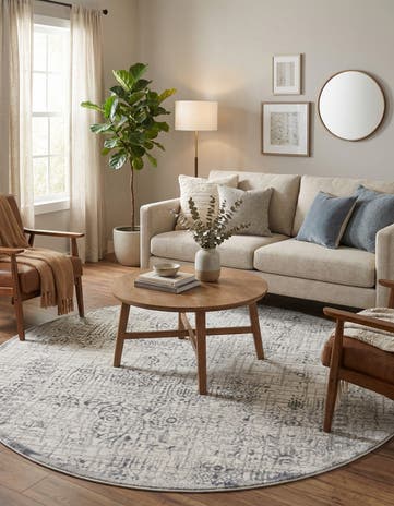 Gray Derbyshire Round Rug