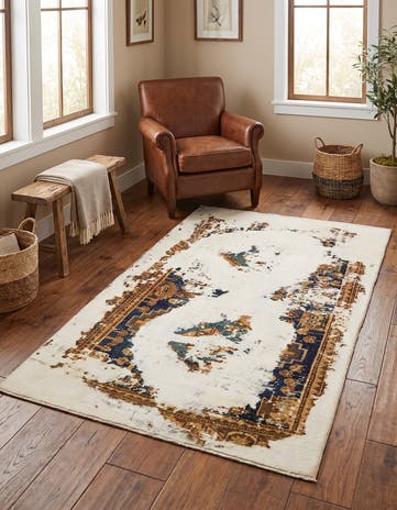 3' 7 x 6' 5 Hand Knotted Ultra Vintage Persian Wool Rug