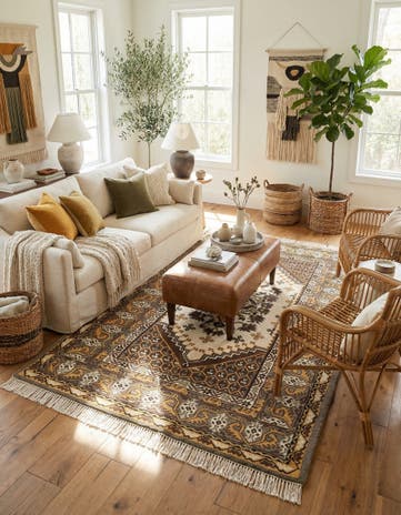5' x 8' 9 Hand Knotted Moroccan Wool Rug