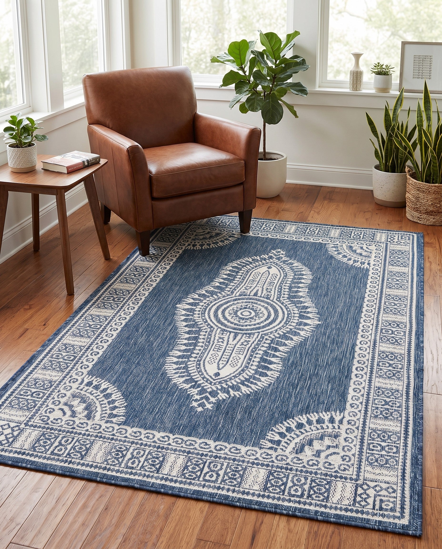 4' x 6' Easy-Clean Traditional Indoor / Outdoor Rug