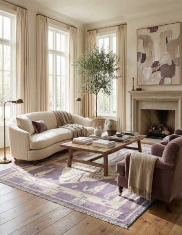 8' 1 x 10' 10 Hand Knotted Oushak Wool Rug