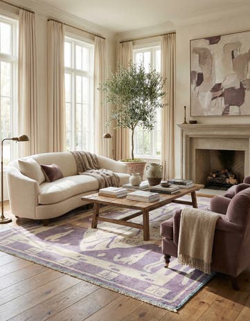 8' 1 x 10' 10 Hand Knotted Oushak Wool Rug