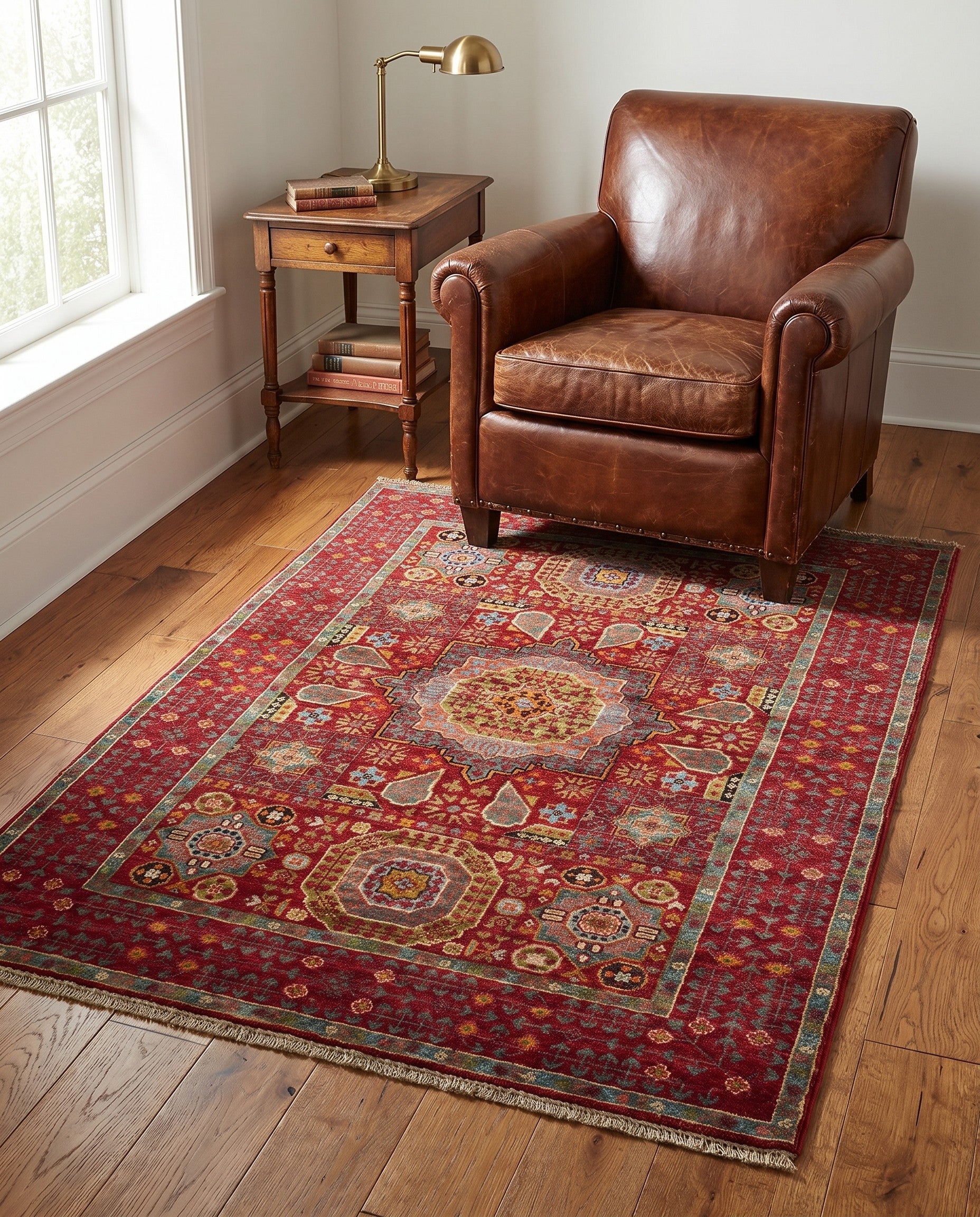 3' 6 x 5' 1 Hand Knotted Mamluk Ziegler Rug