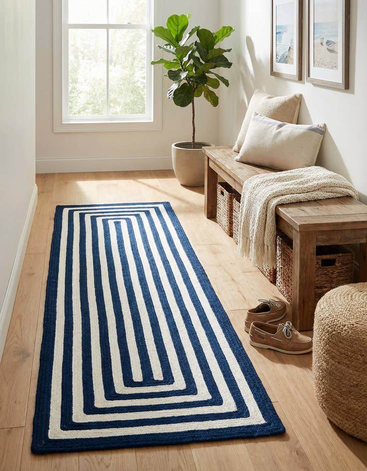 Detail image of 2' x 6' 1  Hand Woven Eco Verse   Washable Indoor / Outdoor Runner Rug