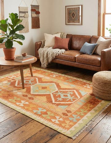 3' 3 x 5' Hand Woven Kilim Waziri Wool Rug