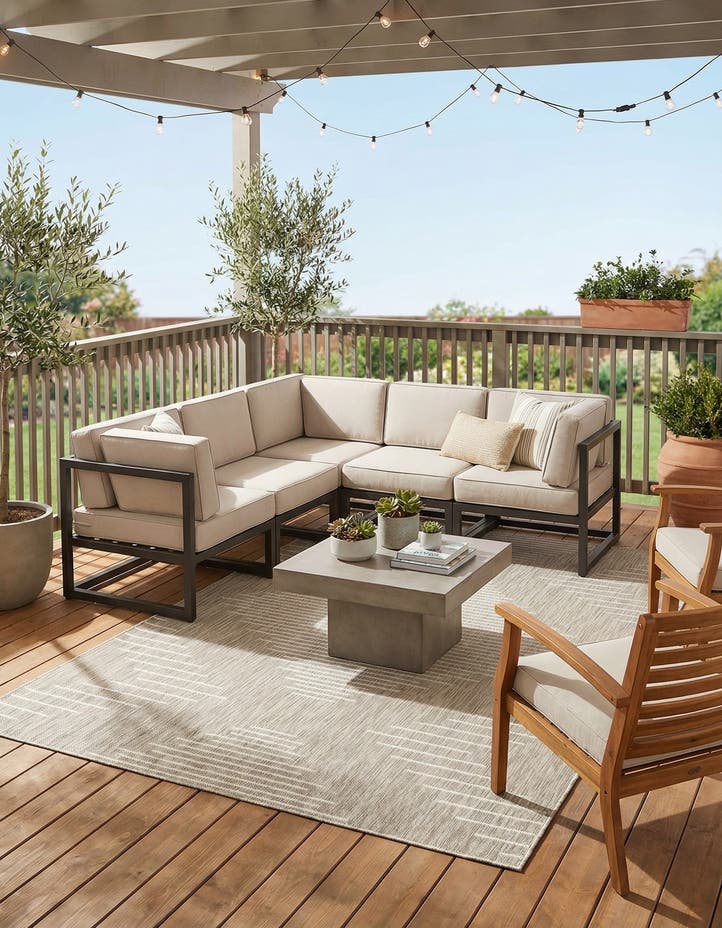 6' x 9' Easy-Clean Modern Indoor / Outdoor...