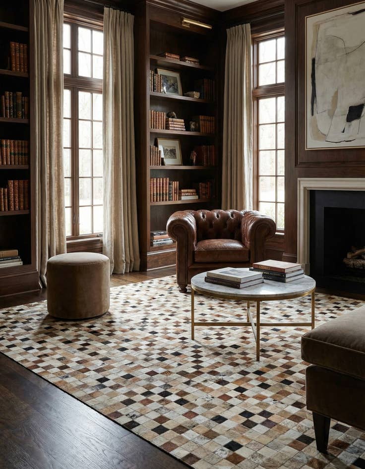 Detail image of 5' 1 x 7' 10 Cowhide - Patchwork Rug