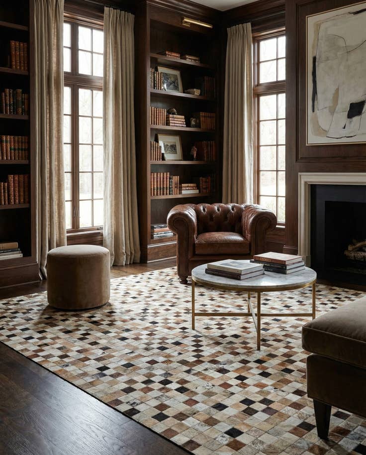 Detail image of 5' 1 x 7' 10 Cowhide - Patchwork Rug
