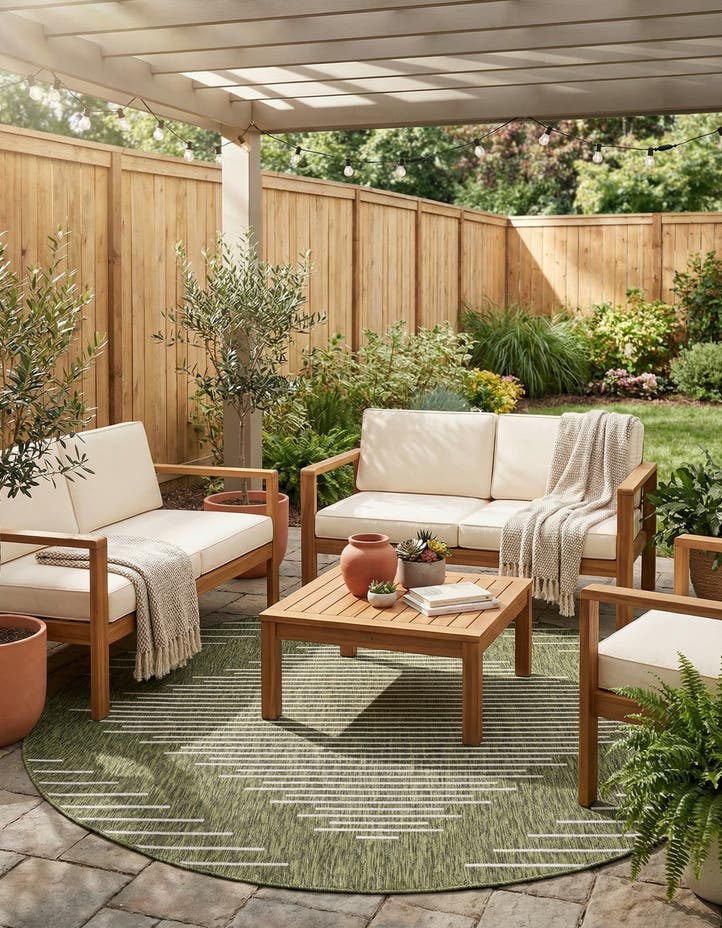 7' 10 x 7' 10 Easy-Clean Modern Indoor / Outdoor...