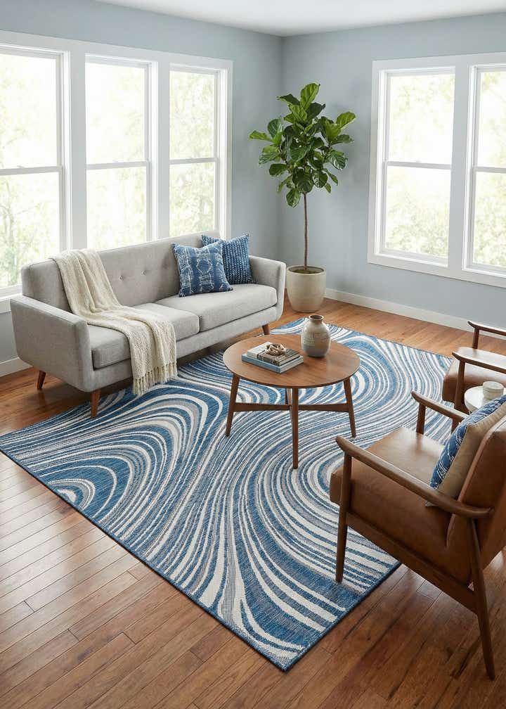 7' x 10' Easy-Clean Modern Indoor / Outdoor Rug