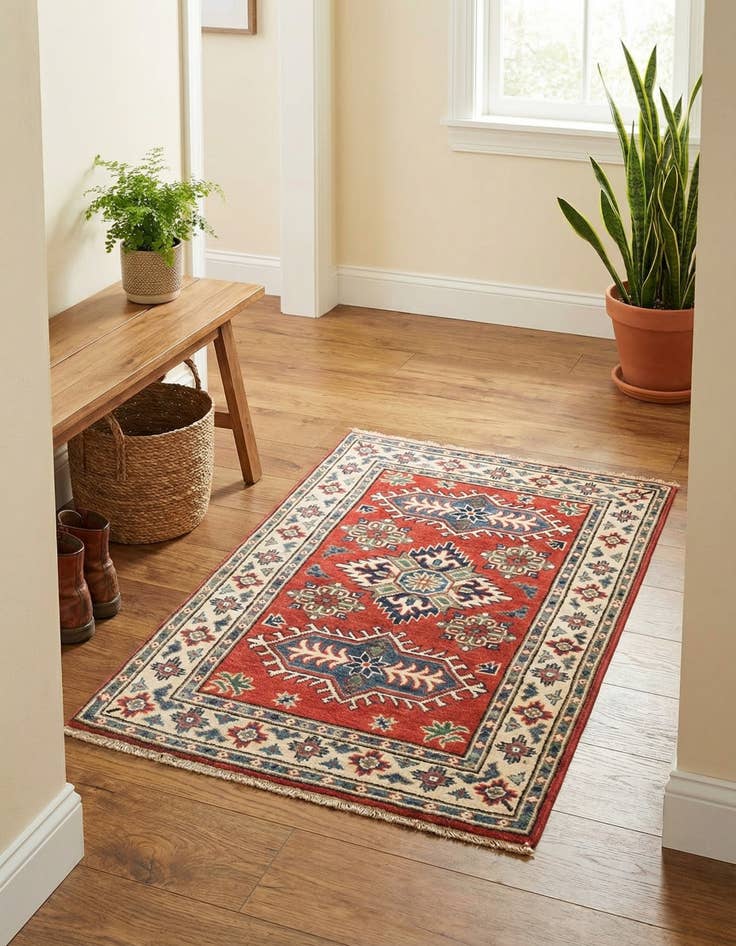 Detail image of 2' 6 x 4'  Hand Knotted Kazak Rug