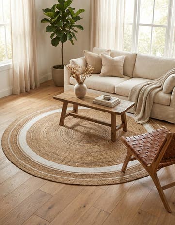 8' x 8' Handmade Braided Jute Round Rug
