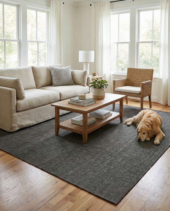 6' x 9' Easy-Clean Solid Indoor / Outdoor Rug
