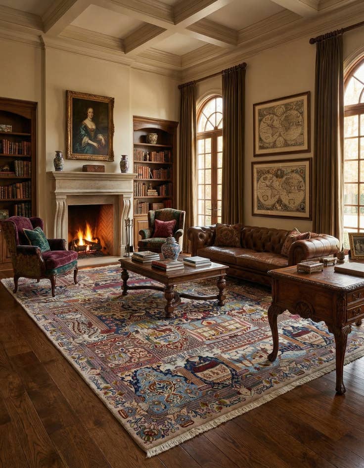 Detail image of 10' 1 x 12' 8  Hand Knotted Kashmar Persian Wool Rug