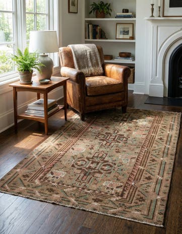3' 10 x 6' 2 Hand Knotted Ultra Vintage Persian Wool Rug
