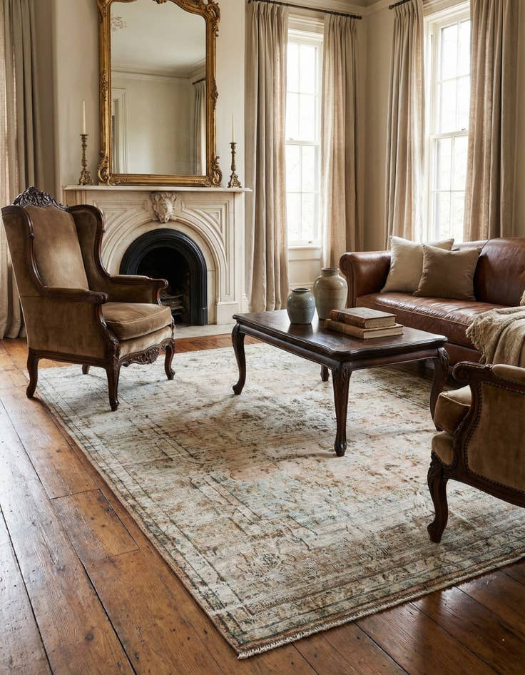 Detail image of 7' x 9' 5 Vintage Royal Wool Rug