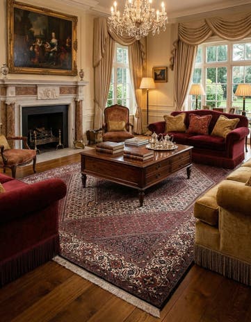 6' 8 x 10' Bidjar With Silk Rug