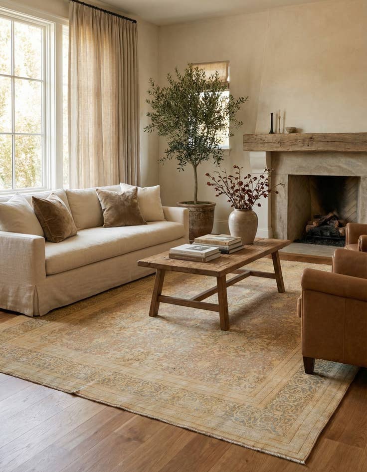 Detail image of 8' 5 x 11' 3  Hand Knotted Ultra Vintage Persian Wool Rug